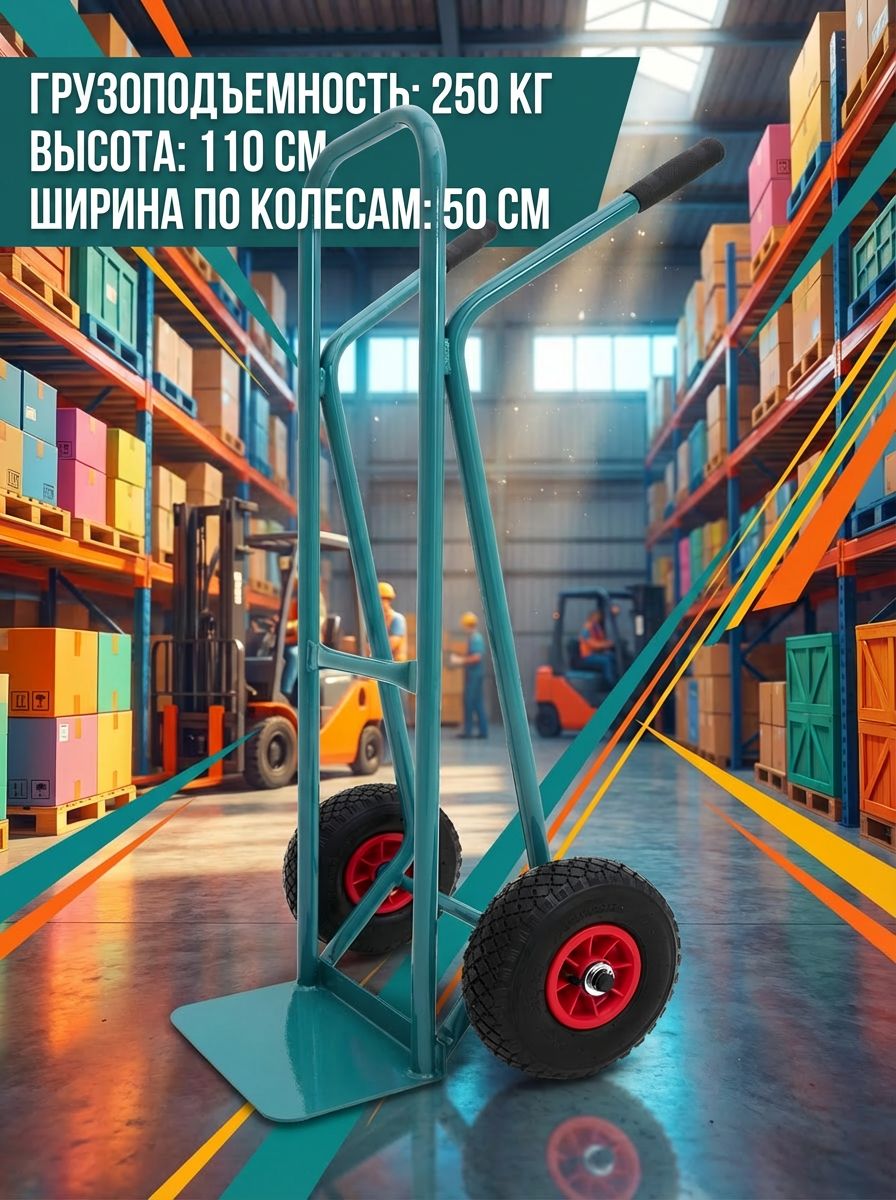ГрузоваятележкаПитонКомпактАЧКдвухколеснаяусиленнаядо250кгручнаяповышеннойгрузоподъемности