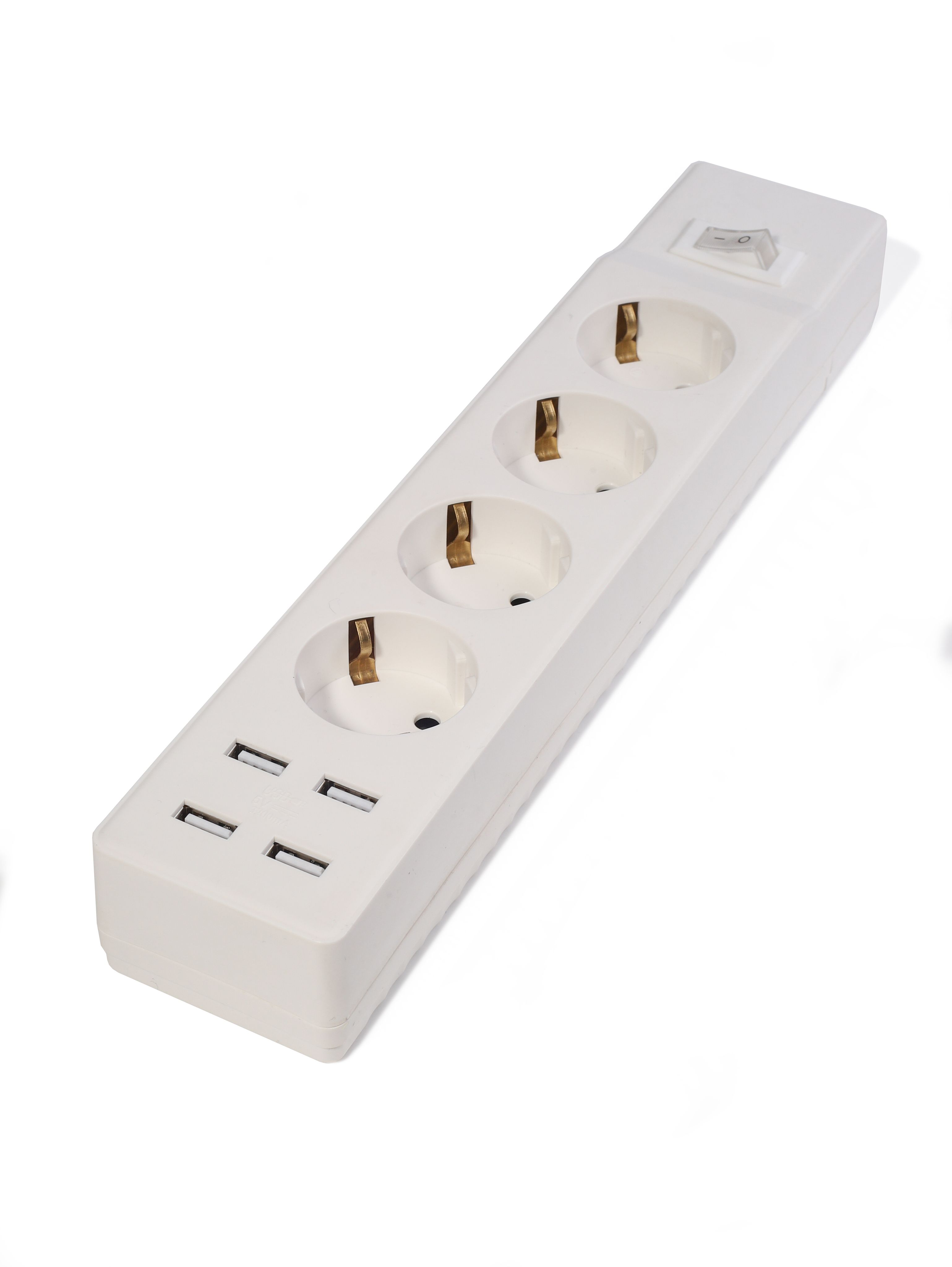 Колодка4поста+4usb-портасвыключателемдлясборкиудлинителядлядомаиофиса