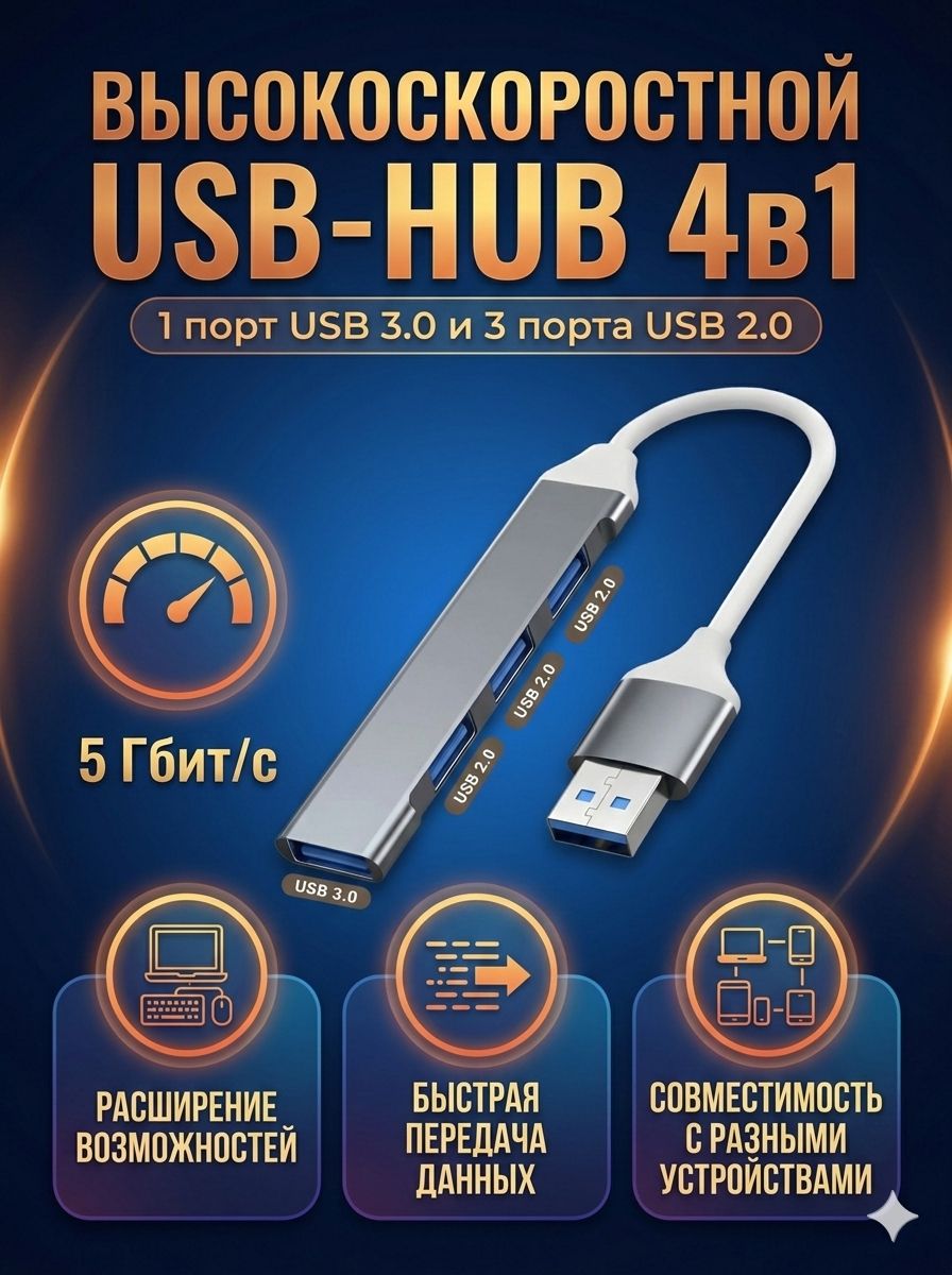 USBHUB,USB3.0концентратор,USB-хабдляподключенияпериферийныхустройств