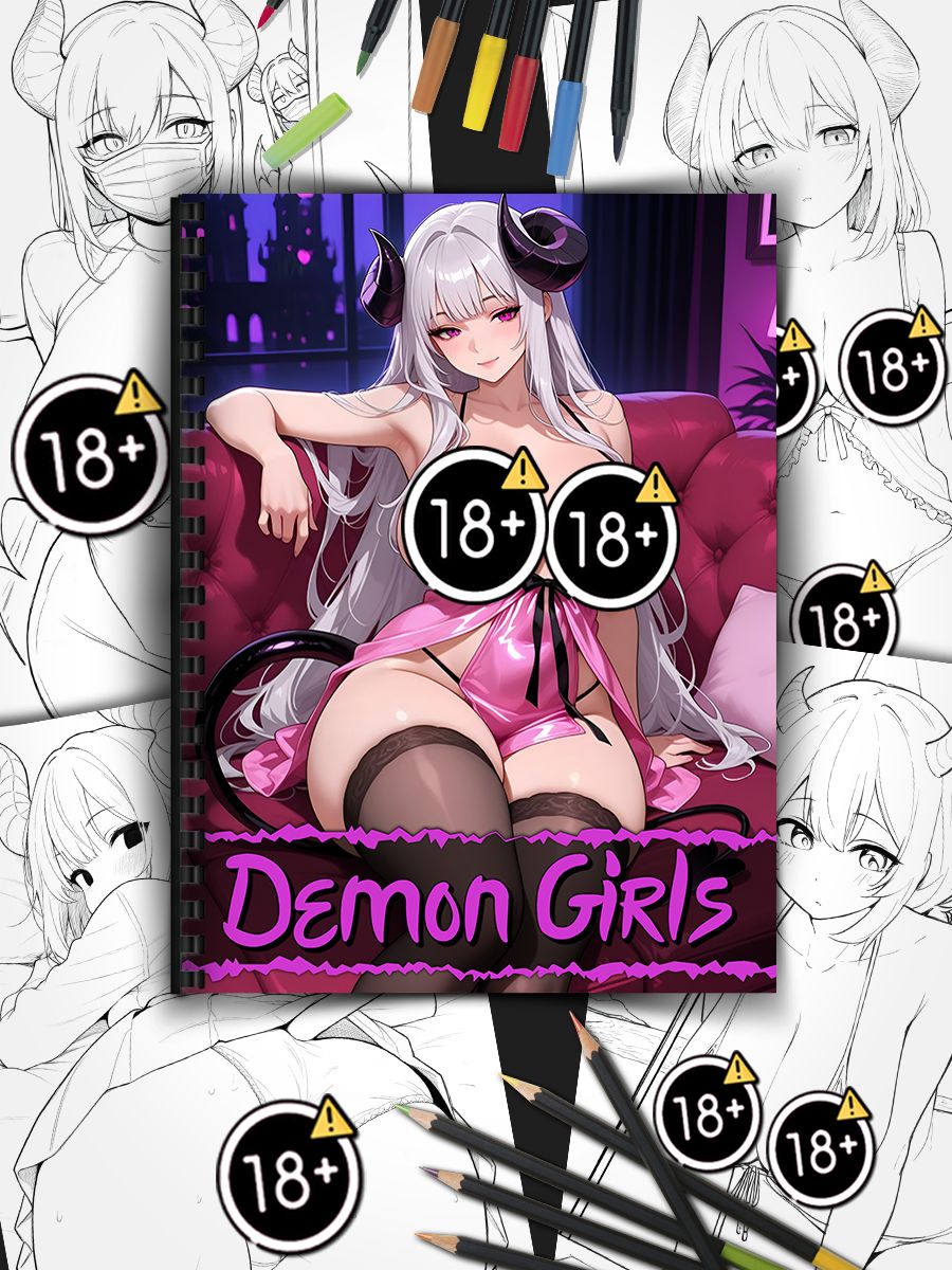 Анимераскраска"Демоны"Плотнаябумага,30страниц,demons
