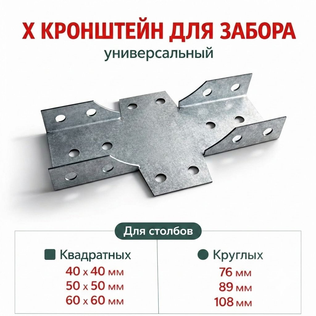 Кронштейнсоединительныйдлязабора/Х-кронштейнуниверсальный