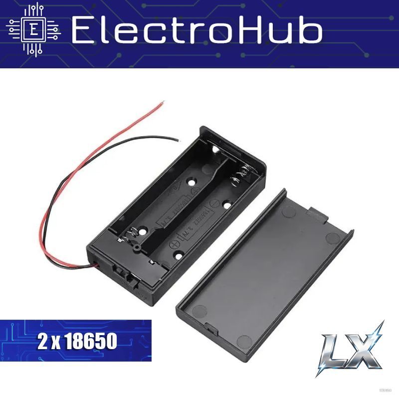 1ШТ!Батарейныйотсек2x18650Li-ionзакрытыйсвыключателем,корпусдляаккумулятора18650скрышкойипроводами