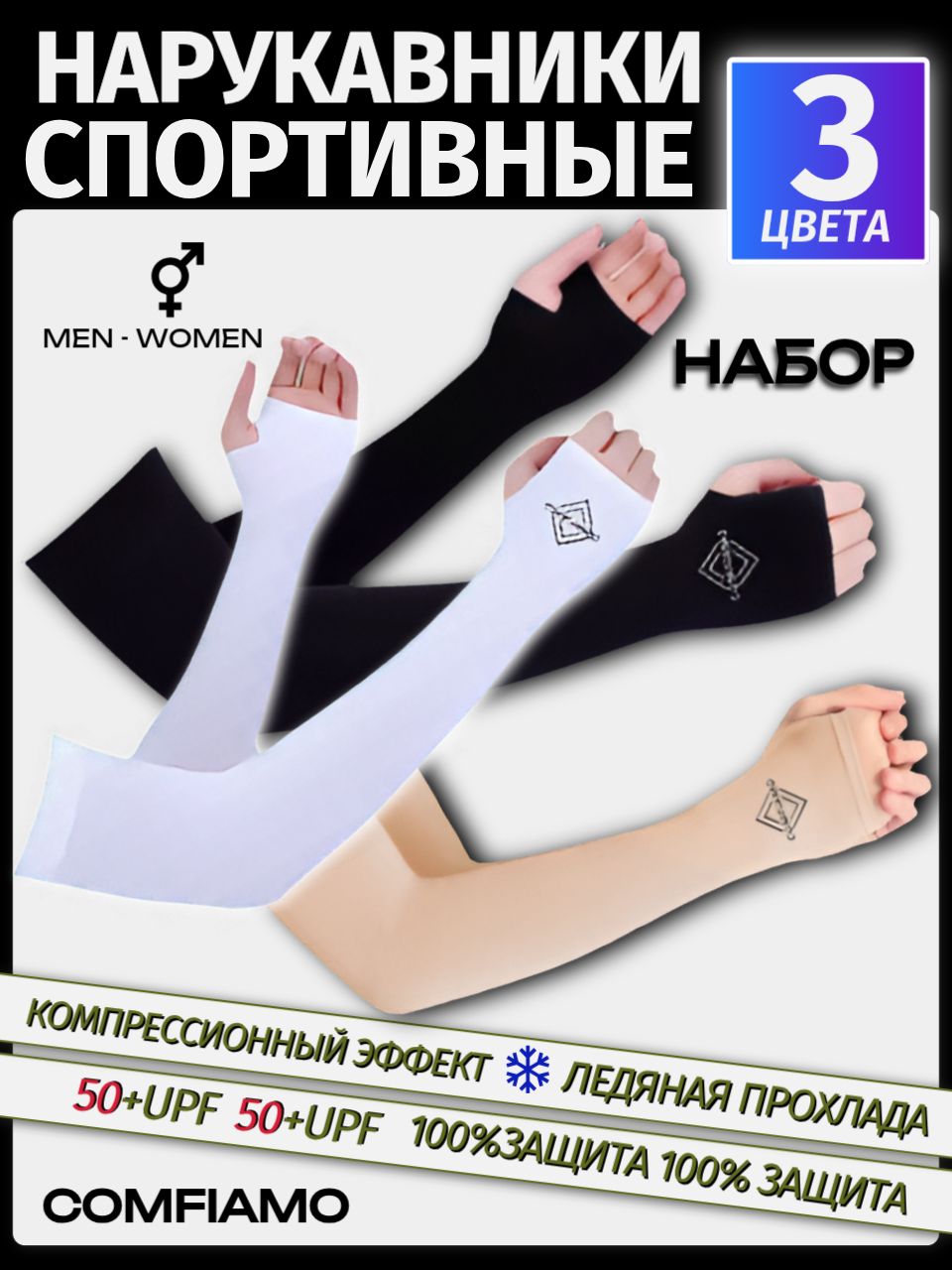Спортивныйкомпрессионныйнарукавник,размер:9(L)
