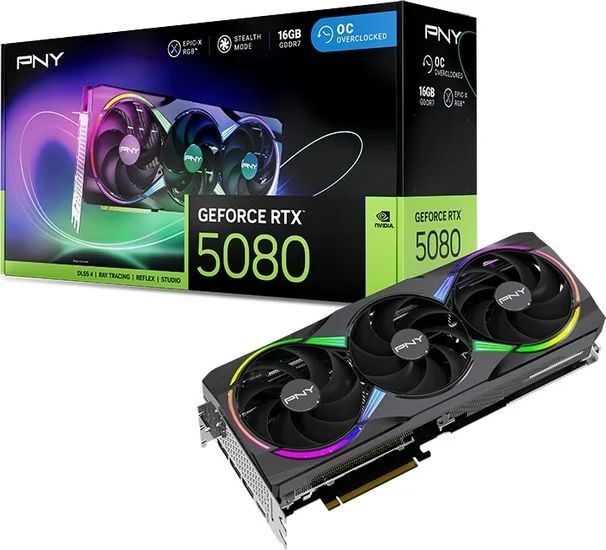 PNYВидеокартаGeForceRTX5080GeforceRTX508016ГБ