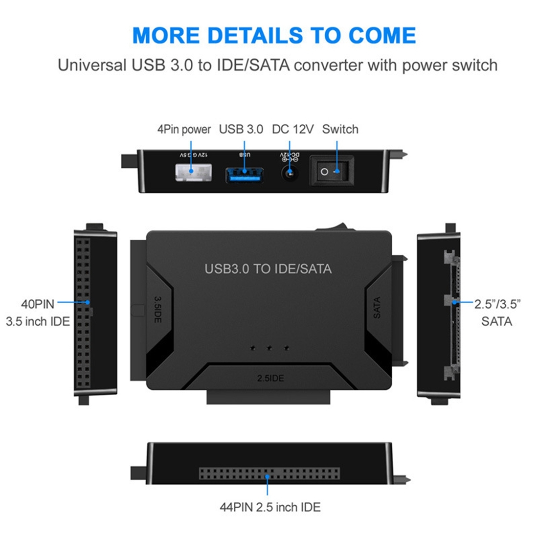 АдаптерSATA-USBIDEUSB3.02.0SATA3,вилкаевропейскогостандарта.